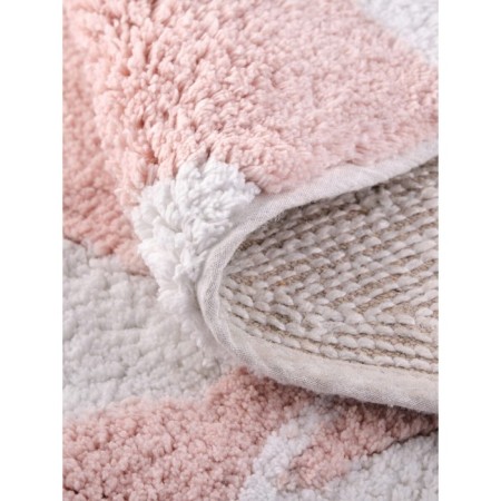 Akvarel soft rug, for a bathroom, 50x80 cm, white pink color-1