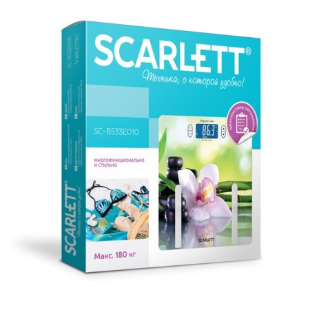 Floor scales Scarlett SC-BS33ED10, electronic, diagnostic, up to 180 kg, "Flowers"-2