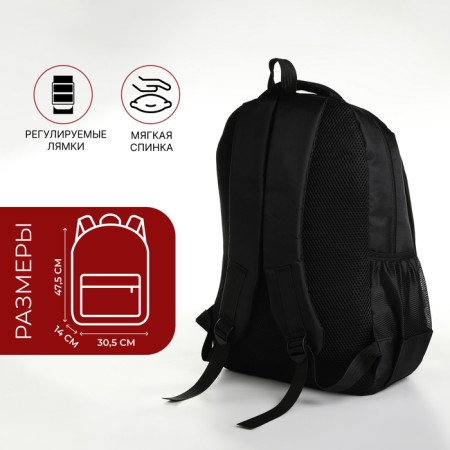 Youth backpack with lightning, 4 pockets, black/red color-1