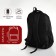 Youth backpack with lightning, 4 pockets, black/red color