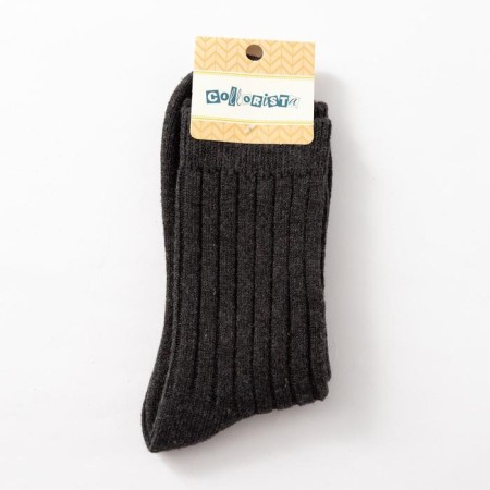 Warm male socks Collorista plain, dark-gray color, size 40-42 (25-27 cm)-2