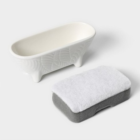 Magistro Crotone sponge stand, white color-2