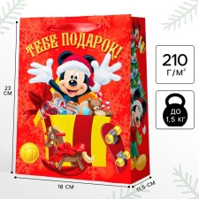New Year. Gift package, 23x18x11.5 cm, packaging, Mickey Mouse