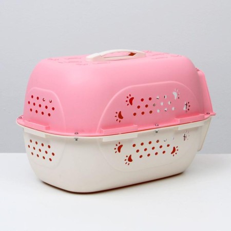 Carriage for animals is plastic, 47.5 x 33 x 31 cm, pink-2
