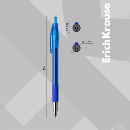 Gel pen Erichkrause R-301 Original Gel Matic & Grip, blue ink, node 0.5 mm, automatic-3