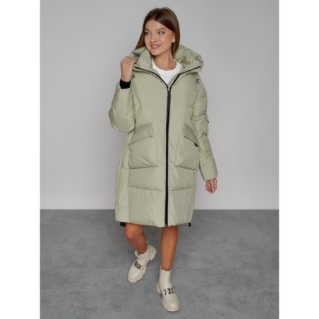 Coat insulated winter female, size 50, color light green-8