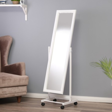 Floor mirror, 132x45 cm, white color