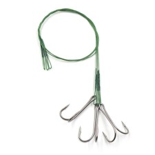 The leash of the steel namazu Leader 1x7 Coated Green, D = 0.33 mm, l = 30 cm, with double hook