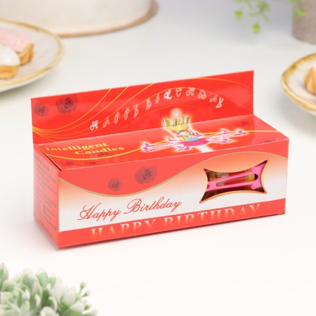 Candle for cake musical "Flower", pink, 15 × 5 cm-6