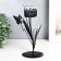 Summary Metal for 1 candle "Butterfly with Crystal balls" black 8.5x8.5x22 cm