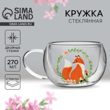 Glass mug with double walls 