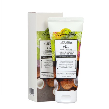 Grace day face foam, refreshing and cleansing, with coconut and centella of Asian, 100 ml