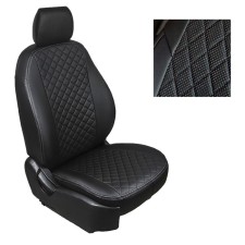 Auto-Chekhls for Volkswagen Polo Sedan, (Solid), 2010-2018, rhombus, eco-leather, set