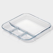 Menzhitsa from heat -resistant glass for baking, 4 sections