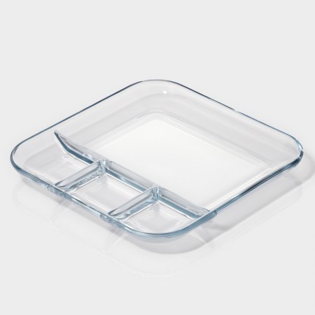 Menzhitsa from heat -resistant glass for baking, 4 sections