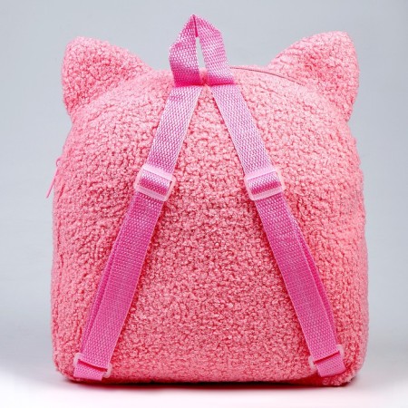 Baby backpack for a girl "cat", plush-4