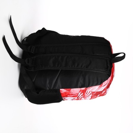 School backpack from textiles on lightning, 3 pockets, red-3