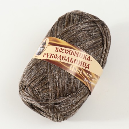 Yarn "NOSTOCH PENTER" 100% polypropylene 200 ± 20m/50g set 2pcs (brown brilliance, snow -white)-2