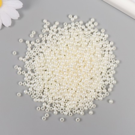 Set of beads "Pearls" d 4 mm, 250 gr, milk