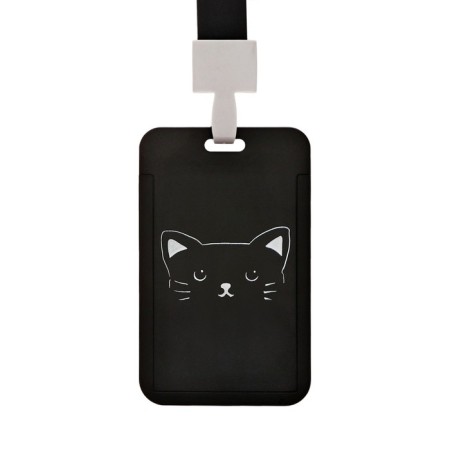 Badge vertical "cat", external size - 11 x 7 cm., Inner size - 8.2 x 5.2 cm, tape 42 cm-1