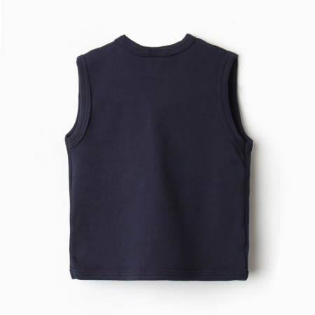 Children's vest, dark blue color, height 92 cm-2