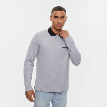Polo with long sleeve President, size m, color gray-4