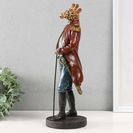 Souvenir Polystone "English Chargie-Zhiraffe in Red Camisole" 15.5x12x35 cm-4