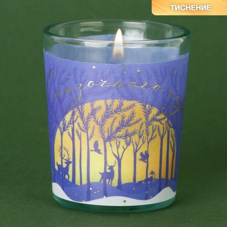 New Year's candle in a glass of "Fairytale", aroma nut-1