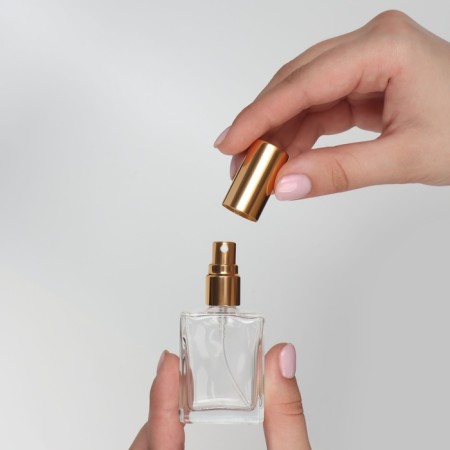 Perfume bottle, with a spray, 15 ml, golden color-12