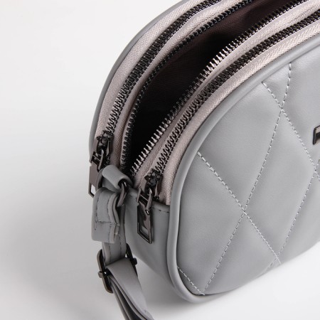 Bag Women's Cross-Bodi with a zipper, gray color-5