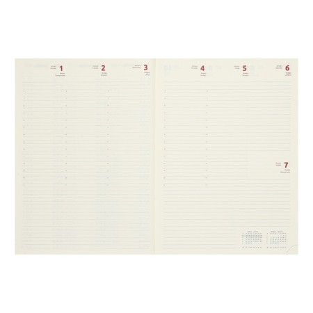 The weekly dated 2024, A4, 64 sheets, Devente.vertical, a solid cover of artificial leather with foam, lies, cream block 70 g/m2, brown-6