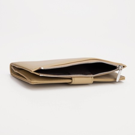 Women's wallet on the button, yellow color-3