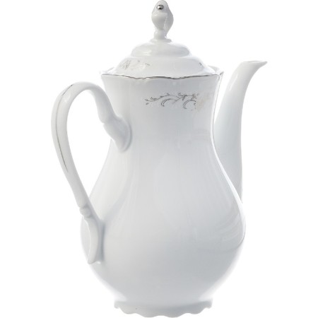 Constance coffee pot, decor "Gray ornament, platinum layout", 1.2 l-1