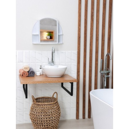 Bathroom cabinet with a mirror "Orion", color white marble-2