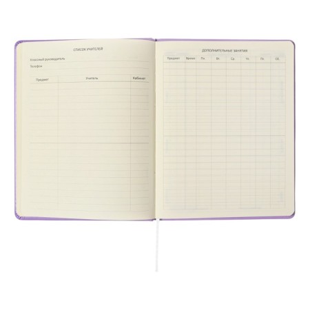 Universal diary for grade 1-11 Lovely Girl, solid cover, artificial leather, foam rubber, silk-screen printing, liesse, 80 g/m2-5