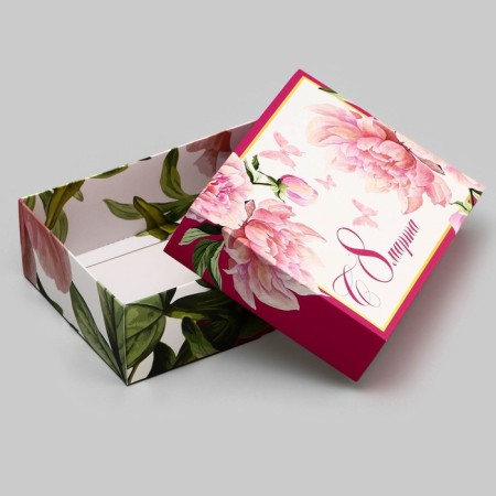 Gift box team "March peonies" 16.5 x 12.5 x 5.2 cm-3