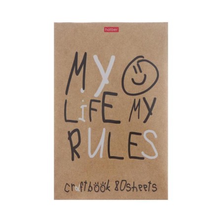 Notepad A5, 80 sheets in the cage, on the paper clip "My life, my rules", cover coated cardboard, OFSET block