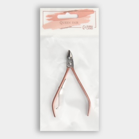 Manicure nippers for cuticle, 10 cm, blade length - 9 mm, silver/pink gold color-5