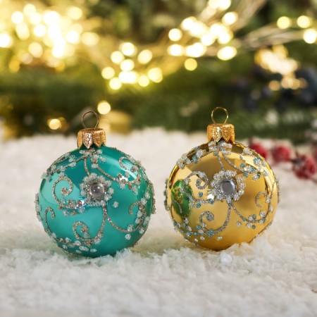 New Year's ball "prestige" 6cm mix-4