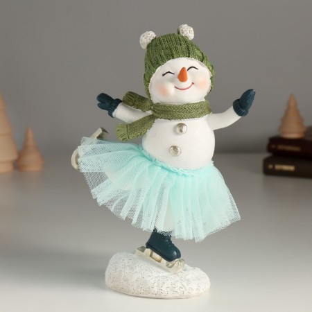 Polystone souvenir "Snowman in the blue skirt" 14x7x17.5 cm