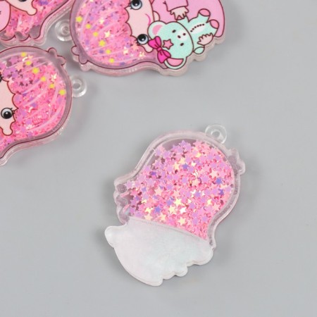 Shaker for Acryl's work "Baby with a teddy bear" with a glitter of 0.5x3.4x5.1 cm-1