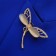 Brooch "Dragonfly" fluttering, beige color in gold