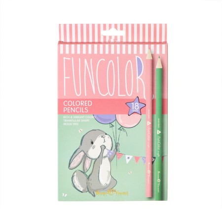 Pencils of 18 colors BrunovisConti. Funcolor, plastic, three -sided, mix-9