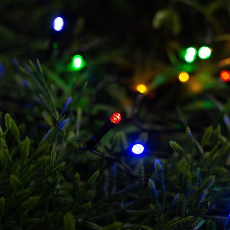 Garland “thread” 5 m, IP44, dark thread, 50 LED, glow of multi, 2 modes, solar battery-2