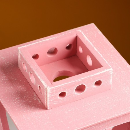 Kashpo wooden "Lantern. Provence" 17x17x31 cm pink coral-3