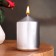 Candle "Column", silver, 5.5 × 8cm