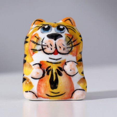 Souvenir "Satisfied Cat", 3 cm, color, gzhel.-10