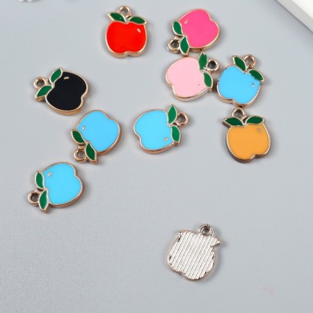 Decor for creativity plastic for metal "Apple" mix set 10 pcs 1.3x1.7 cm-2