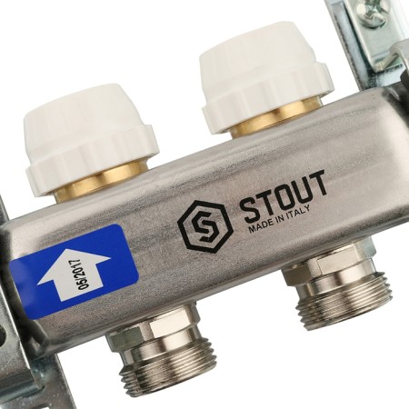 Collector Group Stout SMS 0922 000002, 1 "x3/4", 2 outputs, without flowers, stainless steel. steel-4