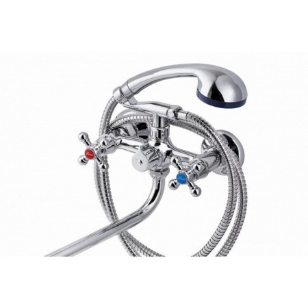 Fauzt FZS-511-54 bath mixer, two-wound, long spout, shower set, chrome-1